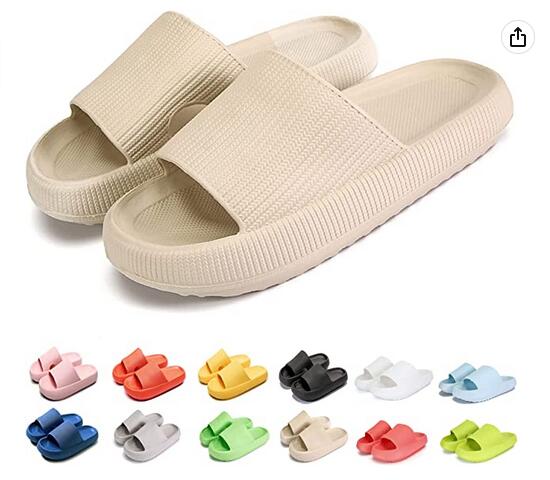 Cloud Slippers for Women Men Pillow Slippers Massage Shower Super Soft Thick Soled Unisex Cloud House Slides Sandals Floor Non-Slip Quick Drain Hole Slippers Open Toe Bathroom Shoes